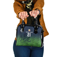 Custom Qatar Cricket Shoulder Handbag Green Sporty Pattern