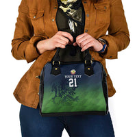 Custom Qatar Cricket Shoulder Handbag Green Sporty Pattern