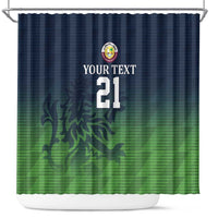 Custom Qatar Cricket Shower Curtain Green Sporty Pattern