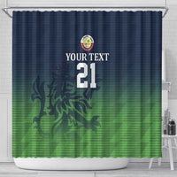 Custom Qatar Cricket Shower Curtain Green Sporty Pattern