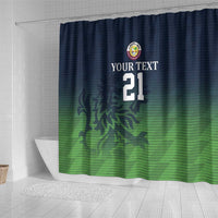 Custom Qatar Cricket Shower Curtain Green Sporty Pattern