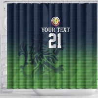 Custom Qatar Cricket Shower Curtain Green Sporty Pattern