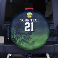Custom Qatar Cricket Spare Tire Cover Green Sporty Pattern - Wonder Print Shop
