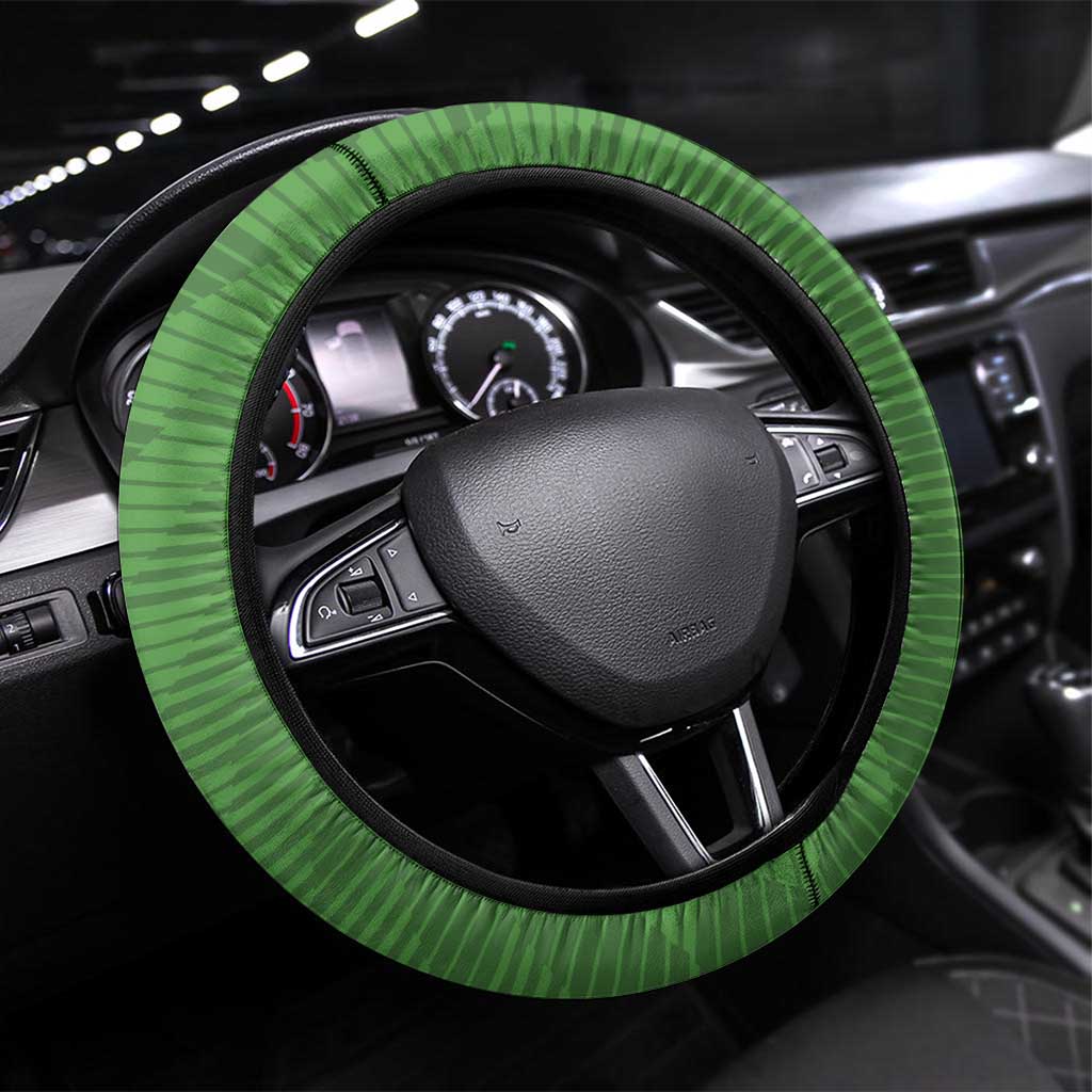 Qatar Cricket Steering Wheel Cover Green Sporty Pattern - Wonder Print Shop