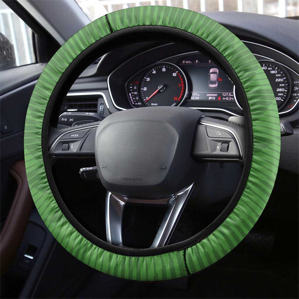 Qatar Cricket Steering Wheel Cover Green Sporty Pattern - Wonder Print Shop