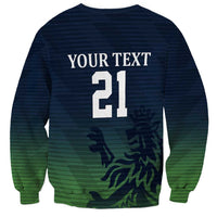 Custom Qatar Cricket Sweatshirt Green Sporty Pattern - Wonder Print Shop