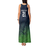 Custom Qatar Cricket Tank Maxi Dress Green Sporty Pattern - Wonder Print Shop