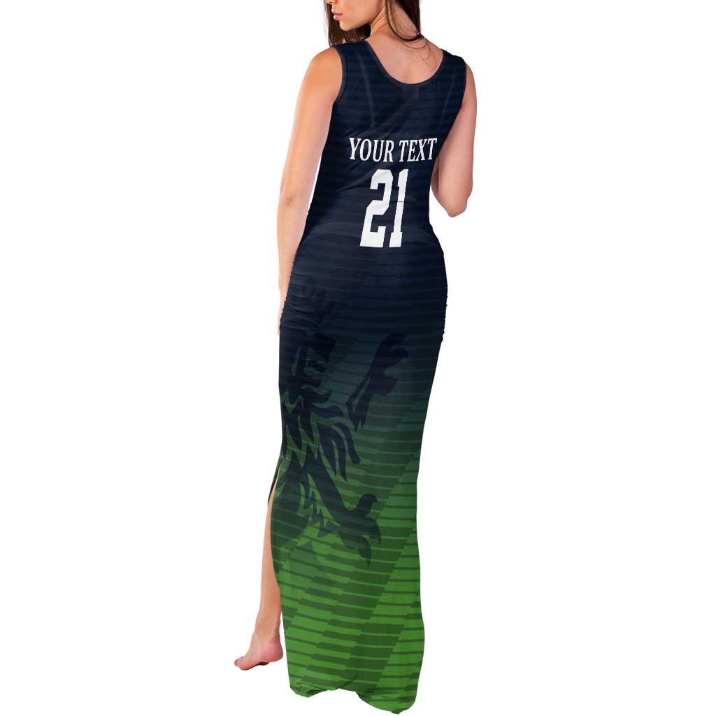 Custom Qatar Cricket Tank Maxi Dress Green Sporty Pattern - Wonder Print Shop