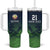 Custom Qatar Cricket Tumbler With Handle Green Sporty Pattern - Wonder Print Shop