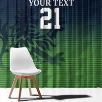 Custom Qatar Cricket Window Curtain Green Sporty Pattern - Wonder Print Shop