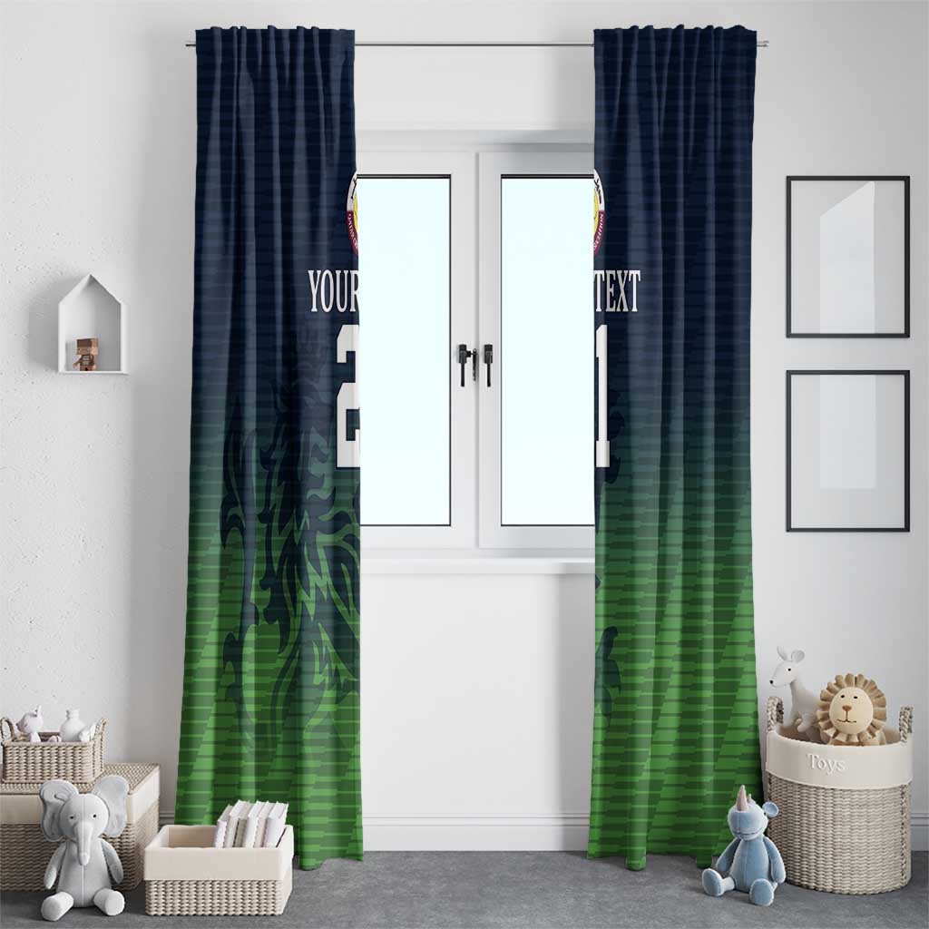 Custom Qatar Cricket Window Curtain Green Sporty Pattern - Wonder Print Shop