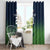 Custom Qatar Cricket Window Curtain Green Sporty Pattern - Wonder Print Shop