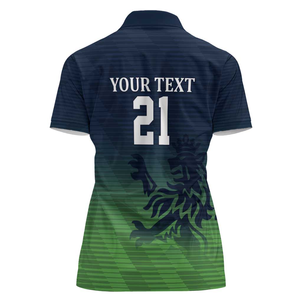 Custom Qatar Cricket Women Polo Shirt Green Sporty Pattern - Wonder Print Shop