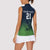 Custom Qatar Cricket Women Sleeveless Polo Shirt Green Sporty Pattern - Wonder Print Shop