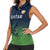 Custom Qatar Cricket Women Sleeveless Polo Shirt Green Sporty Pattern - Wonder Print Shop