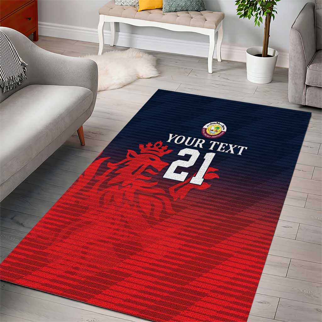 Custom Qatar Cricket Area Rug Red Sporty Pattern LT9 - Wonder Print Shop