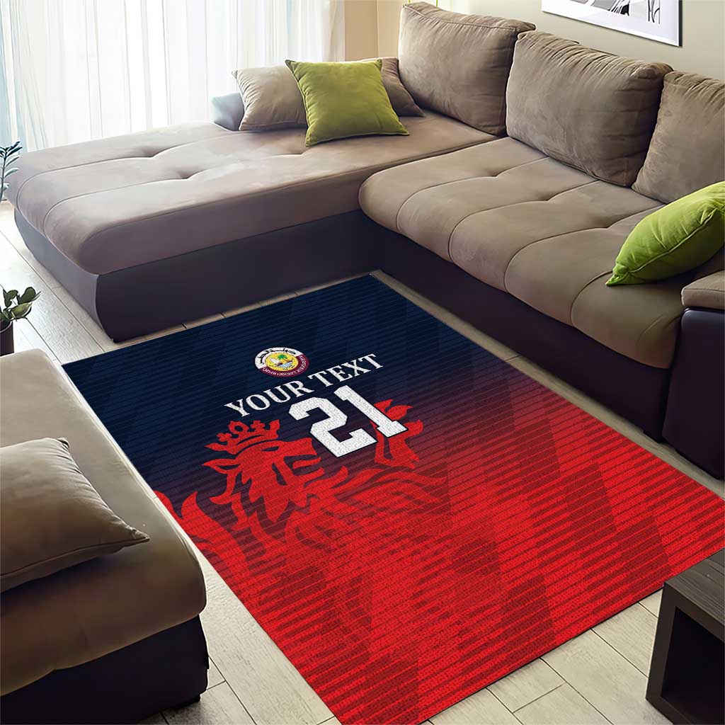 Custom Qatar Cricket Area Rug Red Sporty Pattern LT9 - Wonder Print Shop