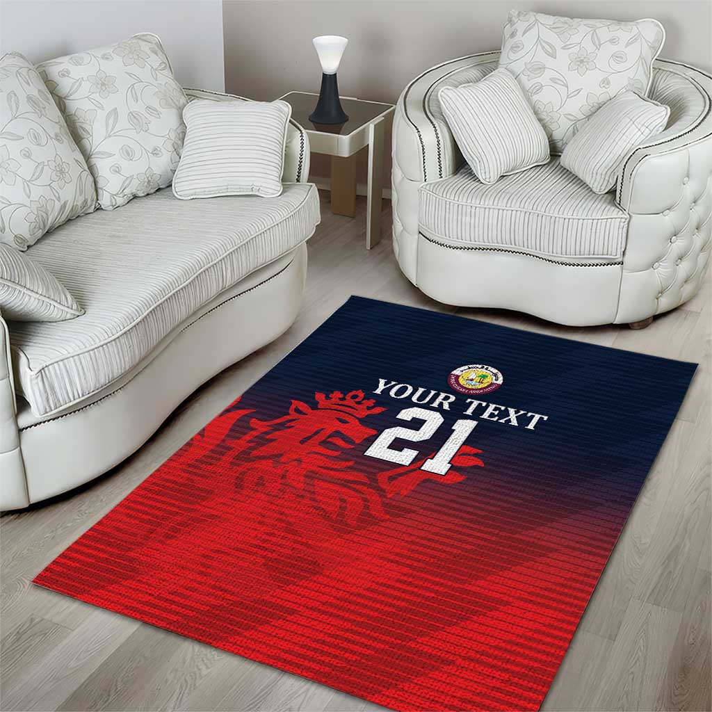 Custom Qatar Cricket Area Rug Red Sporty Pattern LT9 - Wonder Print Shop