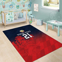 Custom Qatar Cricket Area Rug Red Sporty Pattern LT9 - Wonder Print Shop