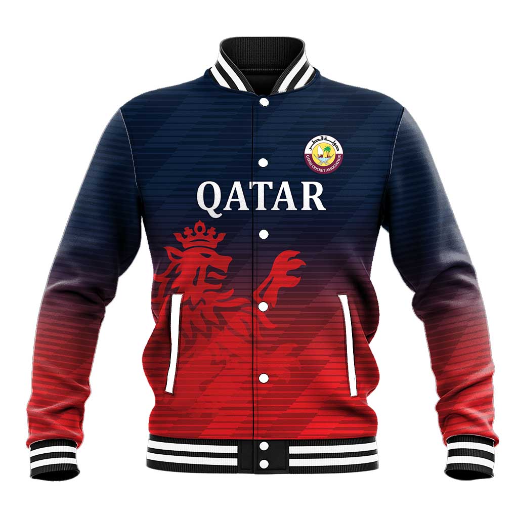 Custom Qatar Cricket Baseball Jacket Red Sporty Pattern LT9 - Wonder Print Shop