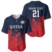 Custom Qatar Cricket Baseball Jersey Red Sporty Pattern LT9 - Wonder Print Shop