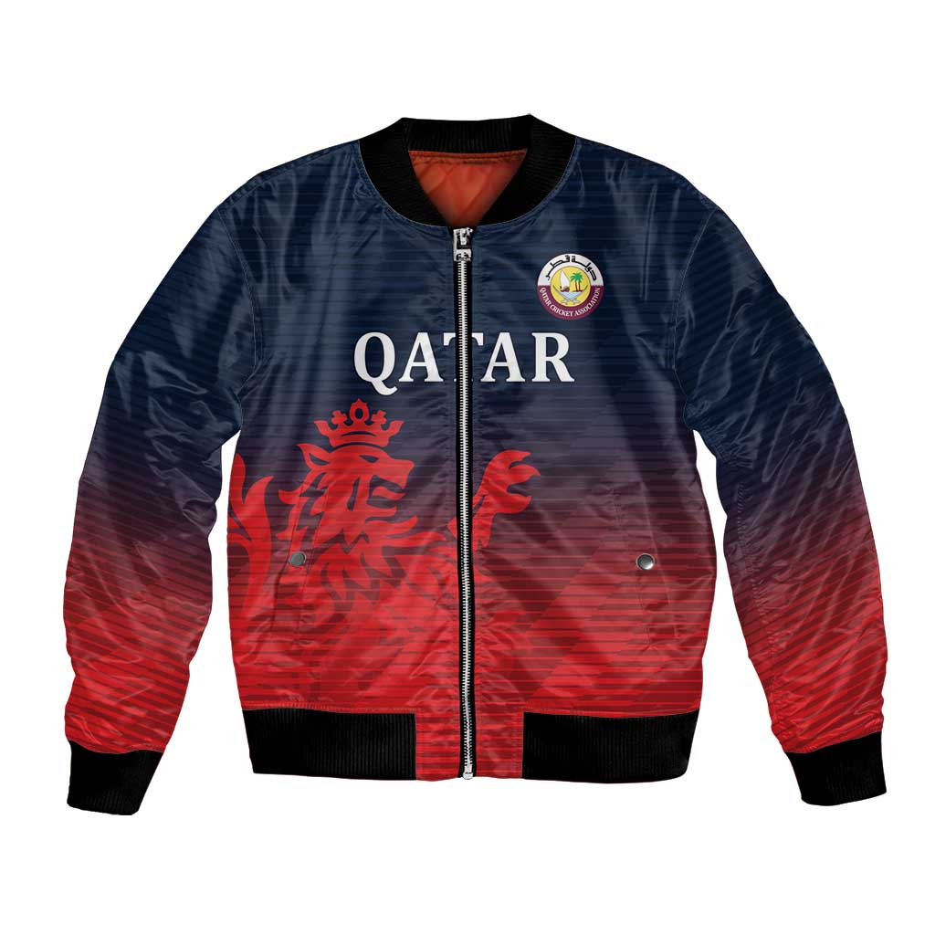Custom Qatar Cricket Bomber Jacket Red Sporty Pattern LT9 - Wonder Print Shop