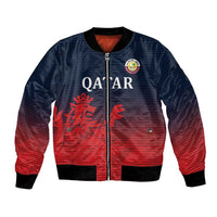 Custom Qatar Cricket Bomber Jacket Red Sporty Pattern LT9 - Wonder Print Shop