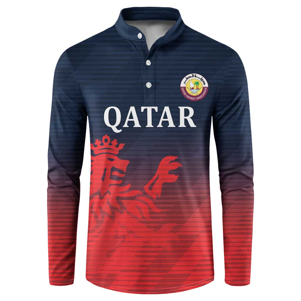 Custom Qatar Cricket Button Sweatshirt Red Sporty Pattern LT9 - Wonder Print Shop