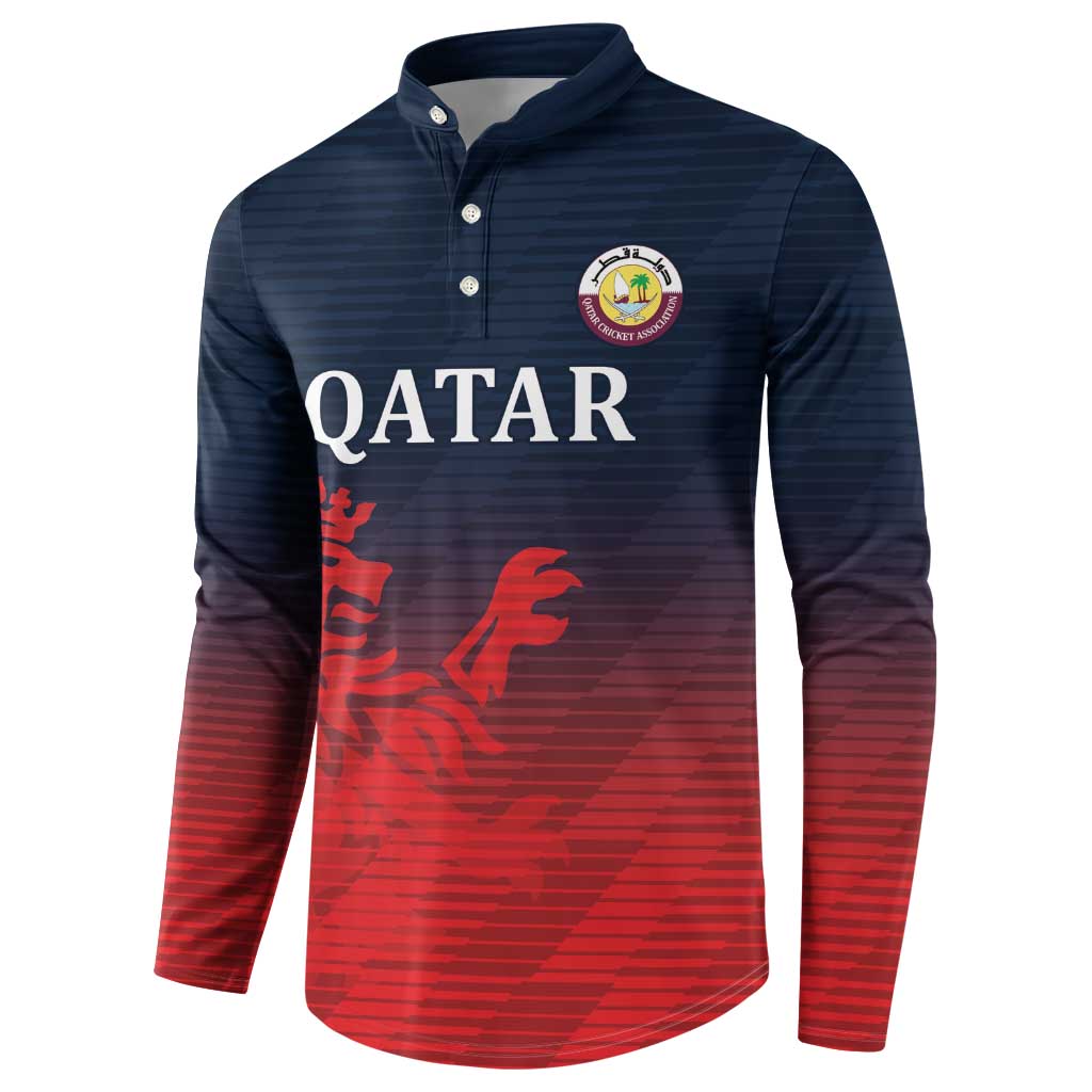 Custom Qatar Cricket Button Sweatshirt Red Sporty Pattern LT9 - Wonder Print Shop