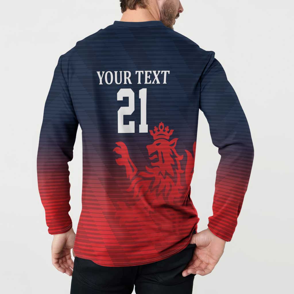 Custom Qatar Cricket Button Sweatshirt Red Sporty Pattern LT9 - Wonder Print Shop