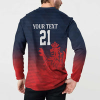 Custom Qatar Cricket Button Sweatshirt Red Sporty Pattern LT9 - Wonder Print Shop