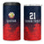 Custom Qatar Cricket 4 in 1 Can Cooler Tumbler Red Sporty Pattern LT9 - Wonder Print Shop