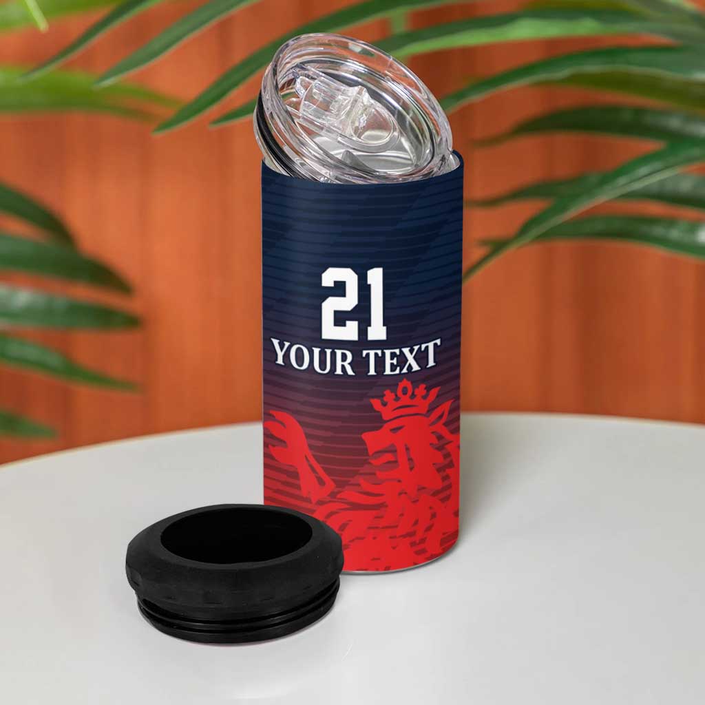 Custom Qatar Cricket 4 in 1 Can Cooler Tumbler Red Sporty Pattern LT9 - Wonder Print Shop