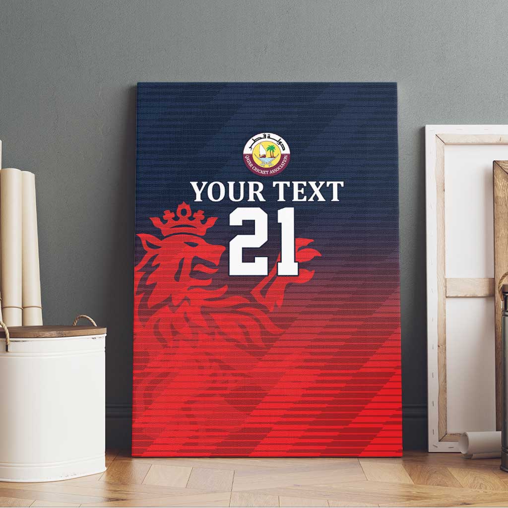 Custom Qatar Cricket Canvas Wall Art Red Sporty Pattern LT9 - Wonder Print Shop