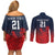 Custom Qatar Cricket Couples Matching Off Shoulder Short Dress and Long Sleeve Button Shirt Red Sporty Pattern LT9 - Wonder Print Shop