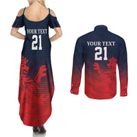 Custom Qatar Cricket Couples Matching Summer Maxi Dress and Long Sleeve Button Shirt Red Sporty Pattern LT9 - Wonder Print Shop