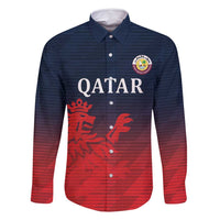 Custom Qatar Cricket Family Matching Long Sleeve Bodycon Dress and Hawaiian Shirt Red Sporty Pattern LT9 - Wonder Print Shop