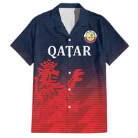 Custom Qatar Cricket Family Matching Off Shoulder Short Dress and Hawaiian Shirt Red Sporty Pattern LT9 - Wonder Print Shop