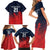 Custom Qatar Cricket Family Matching Short Sleeve Bodycon Dress and Hawaiian Shirt Red Sporty Pattern - Wonder Print Shop