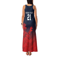 Custom Qatar Cricket Family Matching Tank Maxi Dress and Hawaiian Shirt Red Sporty Pattern - Wonder Print Shop