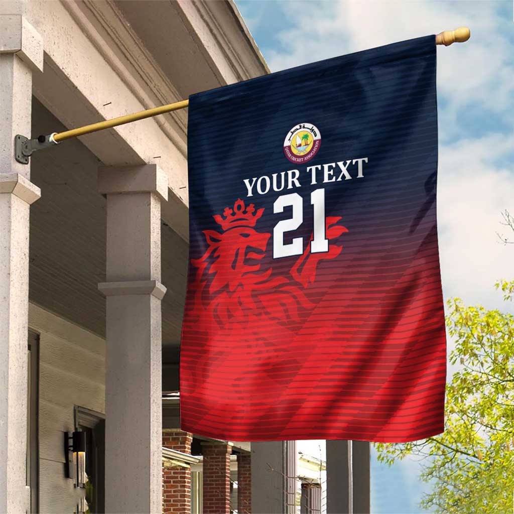 Custom Qatar Cricket Garden Flag Red Sporty Pattern - Wonder Print Shop