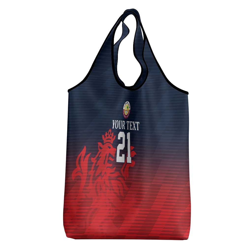 Custom Qatar Cricket Grocery Bag Red Sporty Pattern