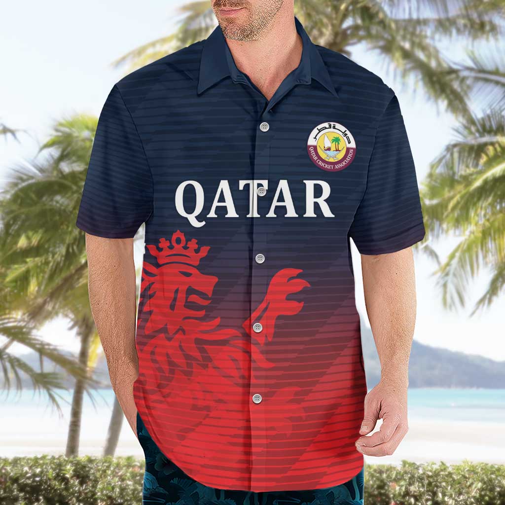 Custom Qatar Cricket Hawaiian Shirt Red Sporty Pattern - Wonder Print Shop