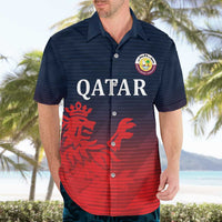 Custom Qatar Cricket Hawaiian Shirt Red Sporty Pattern - Wonder Print Shop