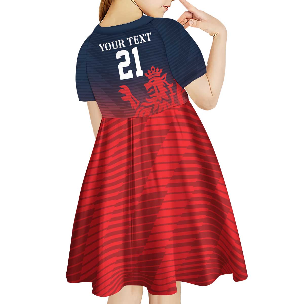 Custom Qatar Cricket Kid Short Sleeve Dress Red Sporty Pattern - Wonder Print Shop