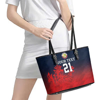 Custom Qatar Cricket Leather Tote Bag Red Sporty Pattern - Wonder Print Shop