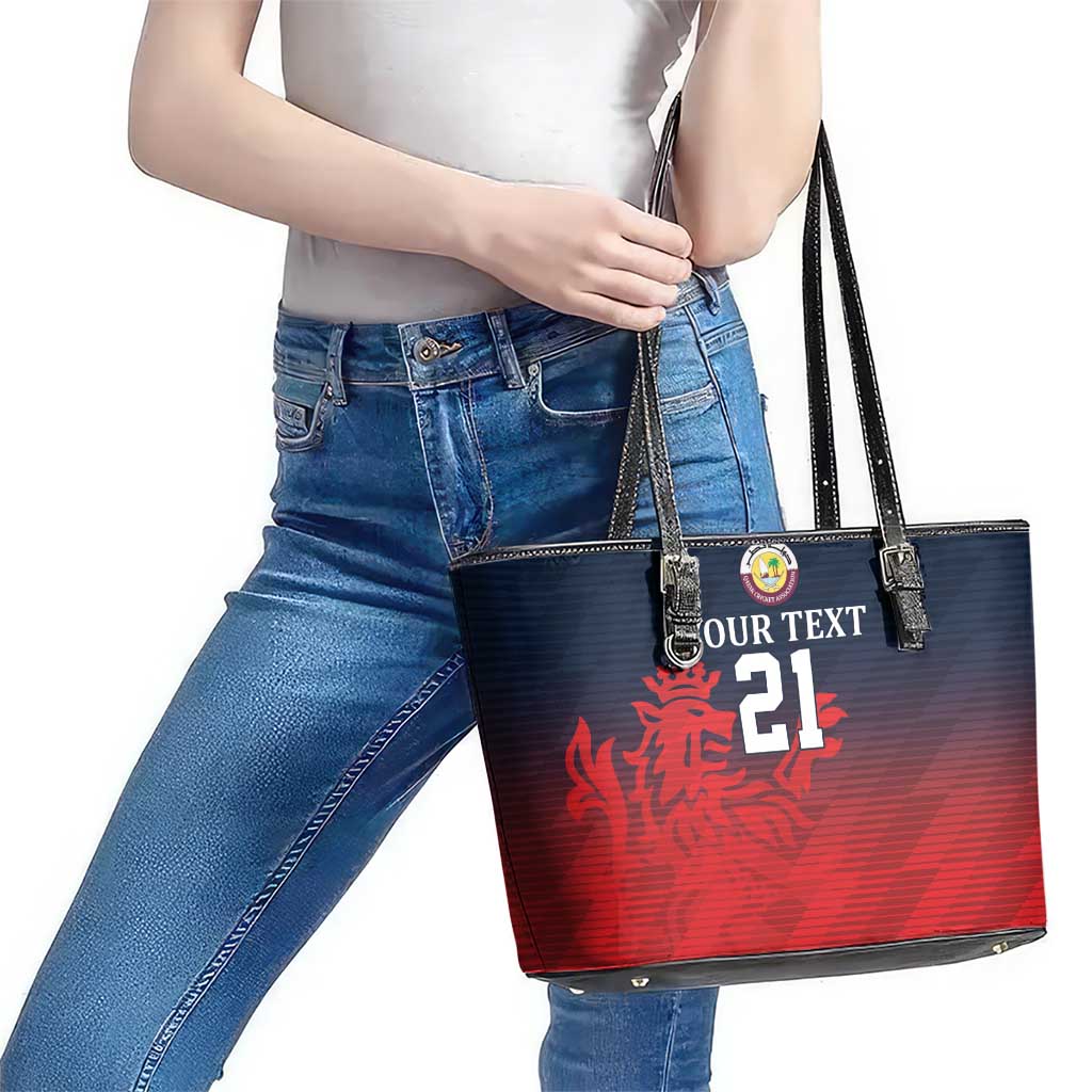 Custom Qatar Cricket Leather Tote Bag Red Sporty Pattern - Wonder Print Shop
