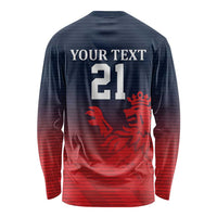 Custom Qatar Cricket Long Sleeve Shirt Red Sporty Pattern - Wonder Print Shop