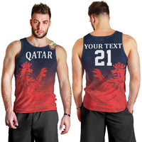 Custom Qatar Cricket Men Tank Top Red Sporty Pattern - Wonder Print Shop