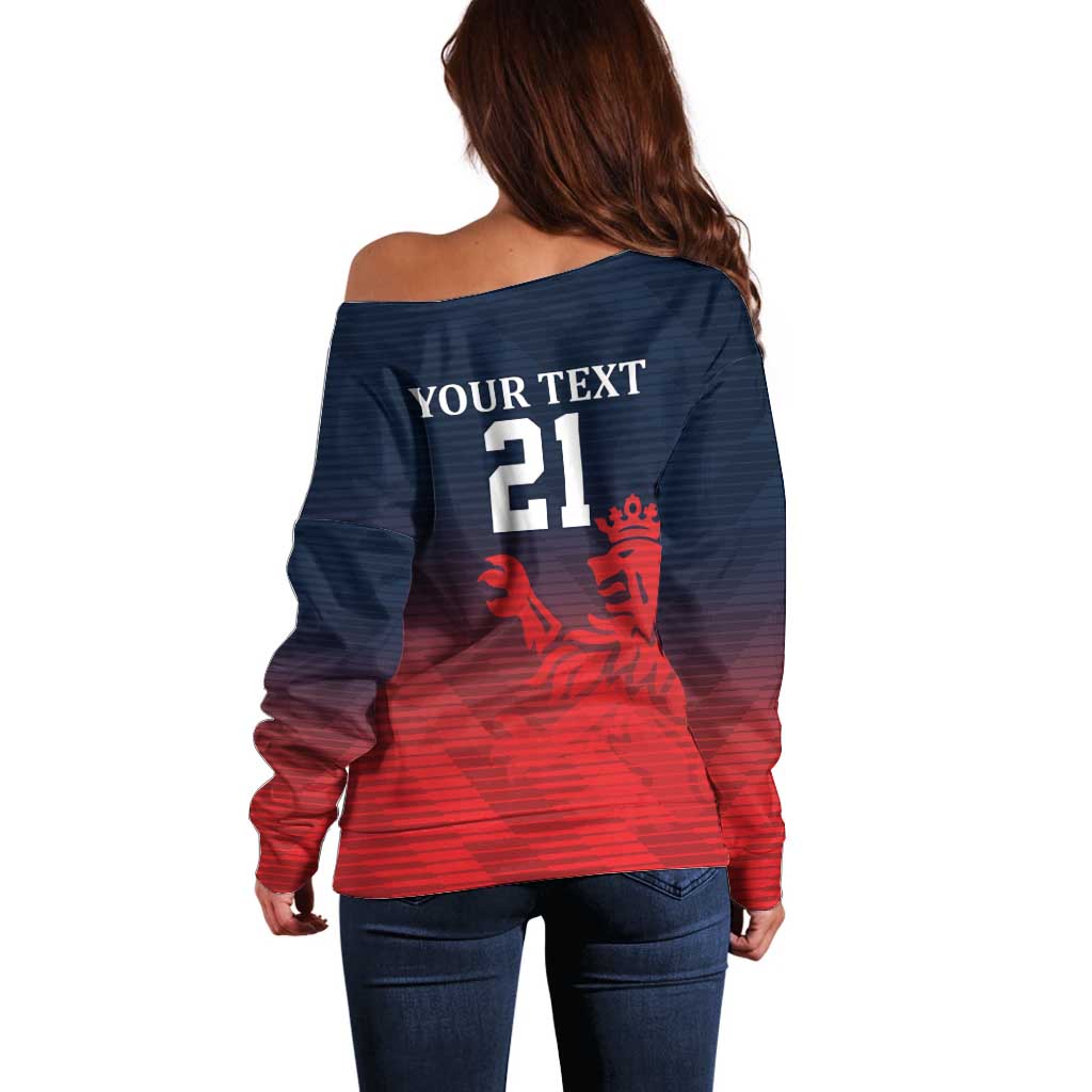 Custom Qatar Cricket Off Shoulder Sweater Red Sporty Pattern - Wonder Print Shop